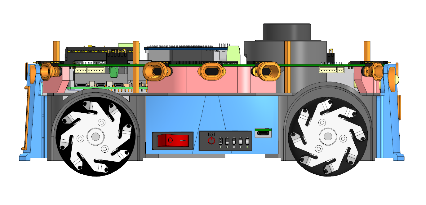 Внутреннее устройство МКАР 3.1. Вид сбоку.